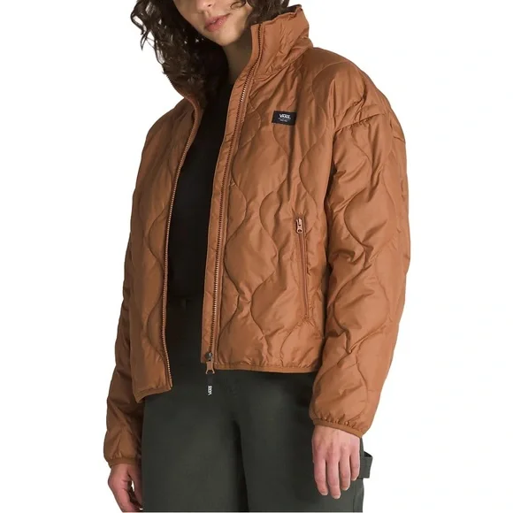 Vans Quilted Bomber Jacket in Brown - Picture 11 of 13